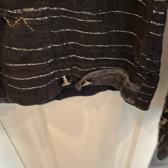 Chicos Black Embroidery Jacket with Metallic threading Size 1=8/10 Medium - Picture 6 of 11